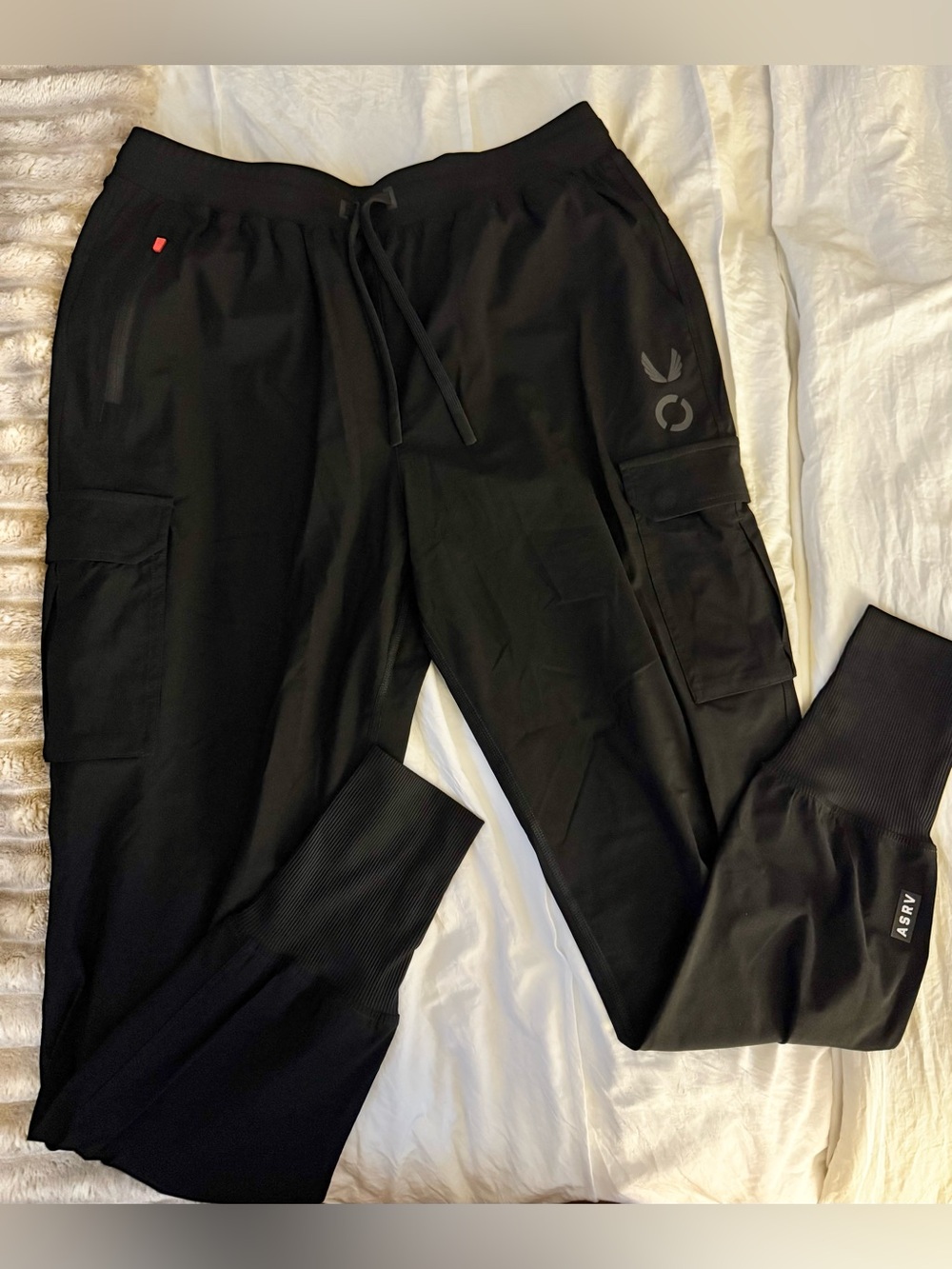 ASRV Black Cargo Jogger Pants